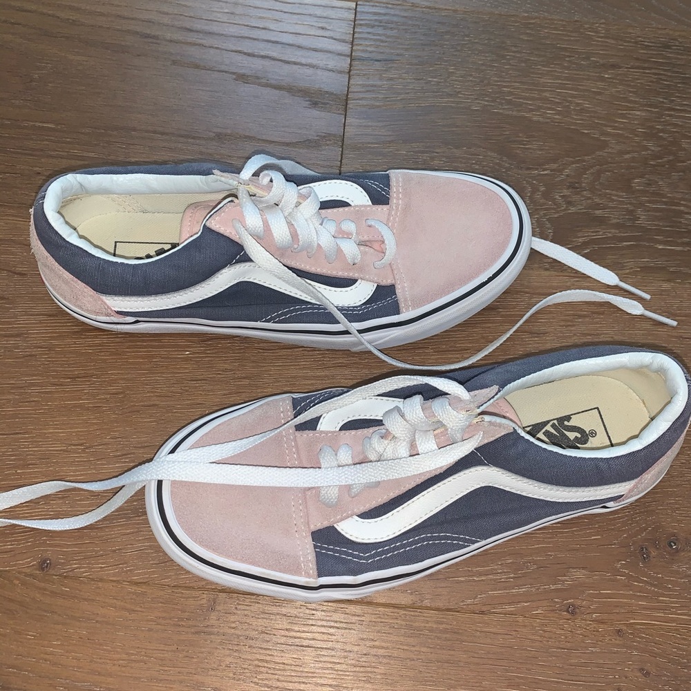 Old School Vans Light Faded Pink and Blue